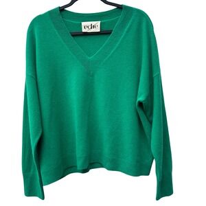 Echo Cashmere V Neck Sweater Green Women XL